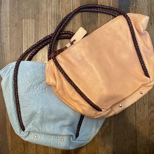 Paulo Masi - Italian Leather Purses - Set of 2 - Peach and Blue